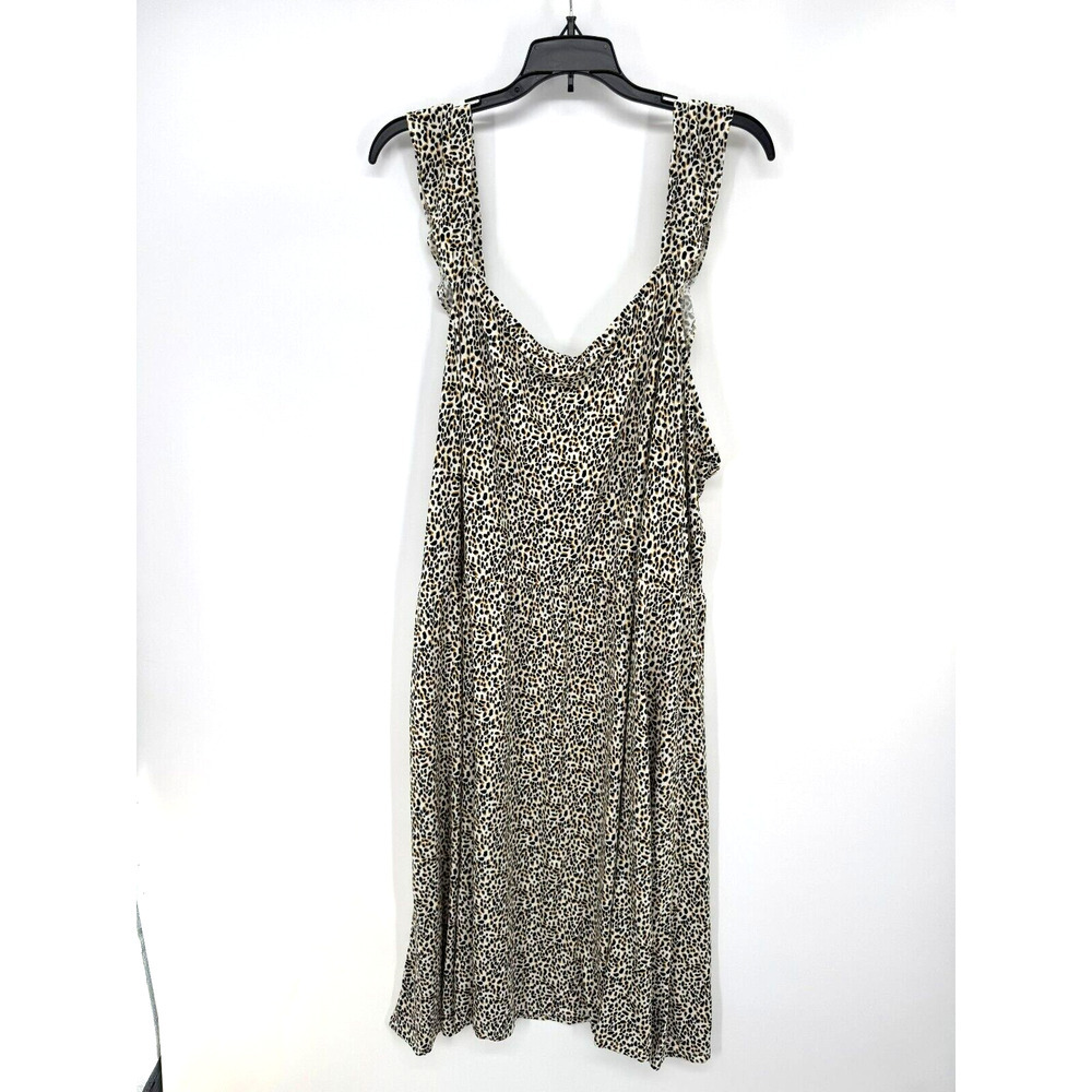 Maurices Womens Animal Print Scoop Neck Nightgown Size 3X White/Black NWOT
